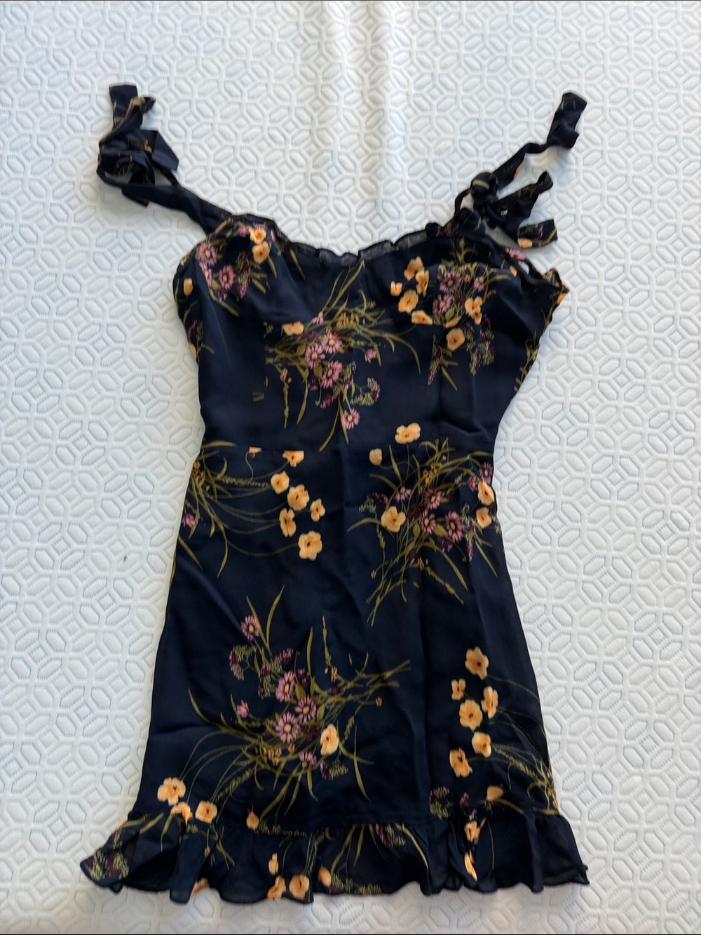 Reformation Christine Mini Dress in Mademoiselle Navy Floral Size 2